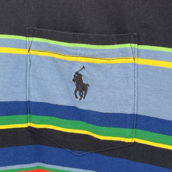 Polo Ralph Lauren Striped T Shirt Mens XXL Classic Fit Short Sleeve Pony Rainbow - Picture 5 of 13